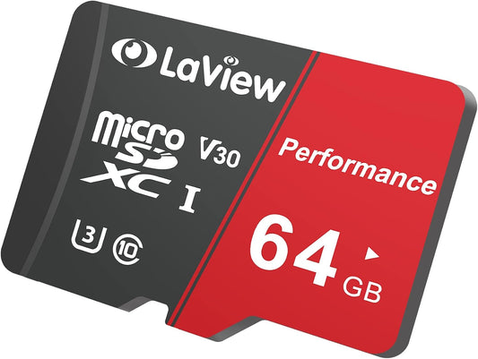 64GB Micro SD Card 2 Pack, Micro SDXC UHS-I Memory Card – 95Mb/S,633X,U3,C10, Full HD Video V30, A1, FAT32, High Speed Flash TF Card P500 for Computer with Adapter/Phone/Tablet/Pc